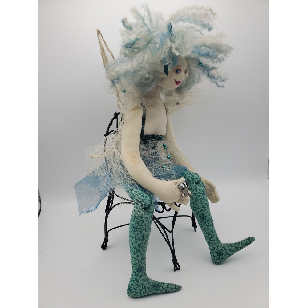 MCM Vtg OOAK Textile Art Doll - Whimsygoth Fairy Soft Sculpture  1980s Fiber Art